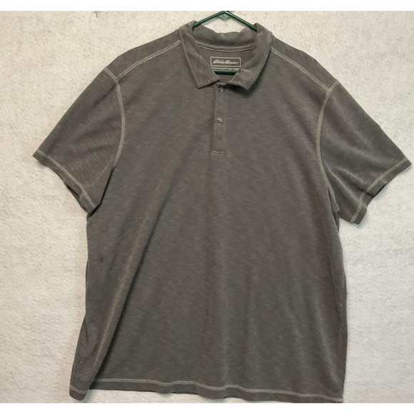 Eddie Bauer Shirt Mens 2XL Gray Active Performance Polo Short Sleeve Polyester - Picture 1 of 10